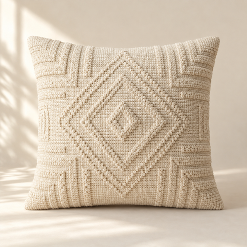Loom Textured Square Cushion 鈥?AI-generated product concept