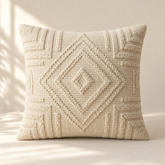 Loom Textured Square Cushion 鈥?AI-generated product concept