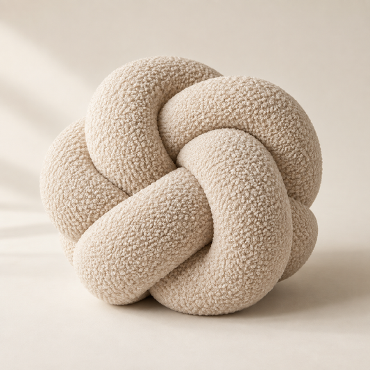 Sora Sculptural Knot Cushion 鈥?AI-generated product concept